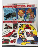 Vtg 90s Christmas Window Clings Decorations - 5 Piece Lot - $14.01