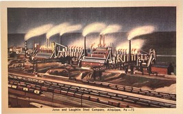 Jones and Laughlin Steel Company, Aliquippa, Pennsylvania, vintage postcard - £10.38 GBP