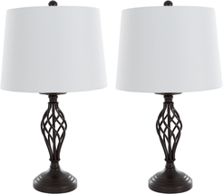 Table Lamps Set of 2, Spiral Cage Design (2 LED Bulbs Included) by - £146.70 GBP