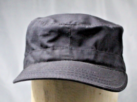 Black Cadet Army Military Fitted Black Cap Combat BDU Size 7 Not Adjustable - $14.36