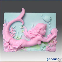 Mermaid Wendy with Fish â€“ 2D Silicone Soap Mold - $28.00