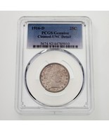 1916-D 25C Barber Quarter Slabbed by PCGS as Genuine Cleaned - UNC Detai... - $544.67 CAD
