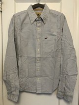 BNWTS Hollister Mens Shirt Button Down Long Sleeve  Sz Small BLUE White  - £19.77 GBP