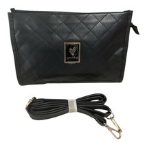Younique Black Quilted Faux Leather Crossbody Bag – Iridescent Lining, G... - $20.00