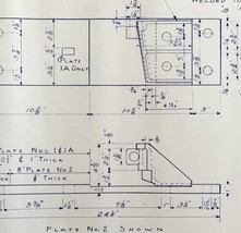 1956 Railroad Bangor Aroostook Adjustable Rail Brace Blueprint H40 DWDD13 - £75.71 GBP