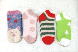 4 Pair Kids Cozy Footie Socks &quot;Multi-Characters&quot; (Size 7-8.5) Multicolor... - $10.55