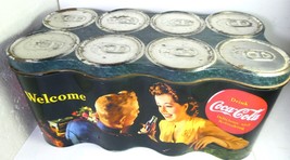 Coca Cola 1960&#39;s Tin Container 8 Pack cans Vintage 28X14X13 cm Collectible,VF - £176.56 GBP
