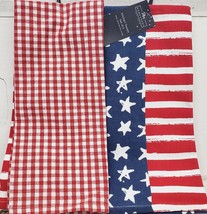 SET OF 2 DIFFERENT PRINTED JUMBO TOWELS(18&quot;x28&quot;)PATRIOTIC,USA STARS &amp;STR... - £11.60 GBP