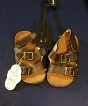 Wonder Nation Infant Size 3 Brown Unisex Sandals Cute Baby Footwear Shoe Slipper - £5.48 GBP