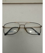 VTG Gold &amp; Black St. Moritz Adrian Metal Double Bridge Eyeglass Frames 5... - $34.30 CAD