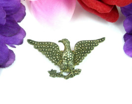 Bald Eagle Pin Vintage Brooch Olive Branch Arrows Dark Goldtone 1 3/4&quot; Patriotic - £15.02 GBP