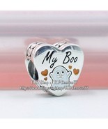 100% 925 Sterling Silver My Boo Halloween Charm With Enamel Charm  - £14.00 GBP