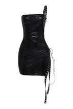 Side Open Lace Up Black Tube Dress - $932.78 MXN