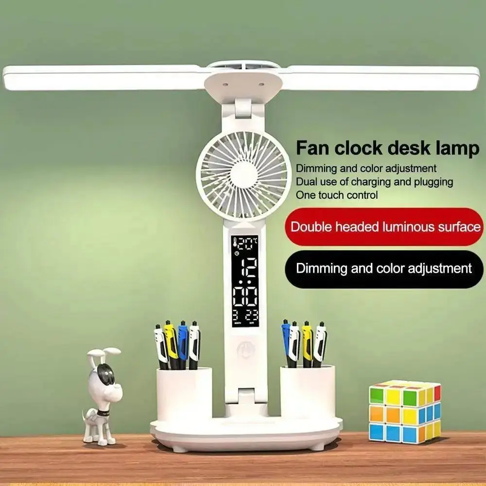 LED Fan Table Light USB Charging Dimmable Table Light Plug in LED Fan Light - $13.58+