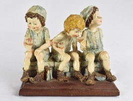 Vintage Duncan Royale Boys Eating Ice Cream Figurine Fine Porcelain - £51.14 GBP