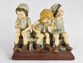 Vintage Duncan Royale Boys Eating Ice Cream Figurine Fine Porcelain - £50.61 GBP