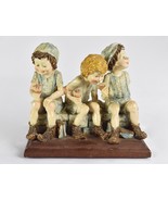 Vintage Duncan Royale Boys Eating Ice Cream Figurine Fine Porcelain - $88.28 CAD