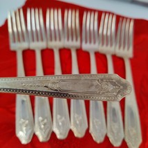 8X DF Vintage Silver Plate Dinner Forks by Monarch (National) Martinique - $466.67 MXN