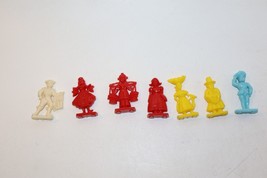Lot 7 Vintage 1950/60s Molded Plastic Figures World People Red Yellow White Blue - £19.77 GBP
