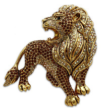 LO2420 - Gold White Metal Brooches with Top Grade Crystal  in Multi Color - $105.59 CAD