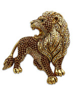 LO2420 - Gold White Metal Brooches with Top Grade Crystal  in Multi Color - $105.59 CAD