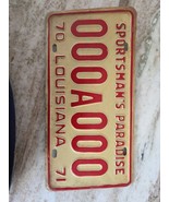 vintage 1971 Louisiana Sportsman&#39;s Pardise 000A000 sample license plate - €42,79 EUR
