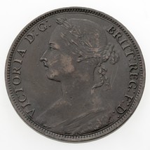 1892 Grande-Bretagne Penny Pièce de Monnaie En XF État Km #755 - £77.71 GBP