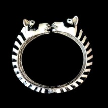 Zebra Ivory &amp; Black Enamel Magnetic Bracelet - £8.69 GBP
