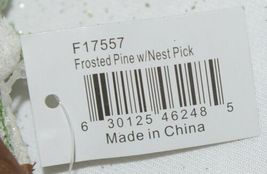 Unbranded  F 17557 Frosted Pine Bird Nest Pick Holiday balls image 6