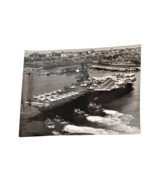 Vtg 1963 USS Saratoga Photograph New York City w/ Navy Planes Black &amp; White - $49.99