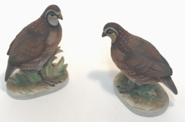 Two Lefton Quail Bird Figurines KW 2002 Hand Painted Porcelain VTG Bob White - £17.11 GBP