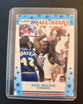 1989-90 Fleer All-Stars Sticker Karl Malone #1 Hof Utah Jazz Usa Dream Team - £1.61 GBP
