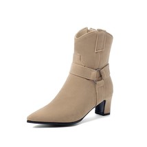 New Casual Pointed Toe Low Heels Women&#39;s Ankle Boots Short  Winter Autumn Wester - £57.51 GBP