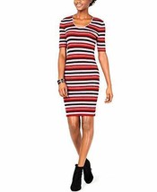 Msrp $90 Bar Iii Metallic Striped Sweater Dress Red Ash L Size Large - £8.08 GBP