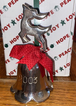 International Silver Comp.  2003  engraved christmas bell With Reindeer Top - £14.94 GBP