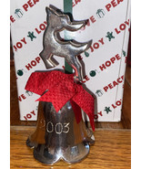 International Silver Comp.  2003  engraved christmas bell With Reindeer Top - £14.70 GBP