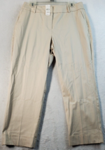 Ann Taylor Factory Pants Womens Size 8 Beige Knit Cotton Slash Pockets Wide Leg - £19.84 GBP