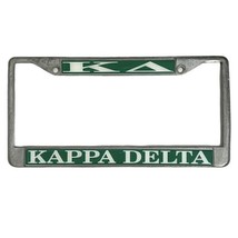 Vintage Kappa Delta License Plate Frame Metal Craftique 6 1/4 x 12 1/4 - £7.43 GBP