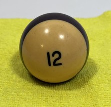 Pool Ball Billiards #12 White &amp; Purple Vintage Replacement - £5.45 GBP