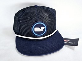 New! Navy Blue Vineyard Vines Whale Dot Patch Mesh Trucker Hat - $17.99