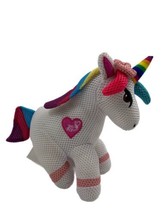 Jojo Siwa White Rainbow Unicorn Mesh Plush 10&quot; Sitting 2020 Stuffed Animal Toy - £11.83 GBP