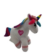 Jojo Siwa White Rainbow Unicorn Mesh Plush 10&quot; Sitting 2020 Stuffed Anim... - £11.64 GBP