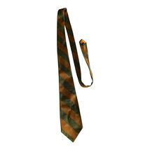 Vintage 1960s Terylene Striped Necktie Green &amp; Orange Diagonal 53” x 3” ... - $20.70