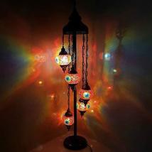 Turkish Moroccan Tiffany Style Glass Mosaic Floor Lamp Night Light - MC7 X 5 Bul - £154.75 GBP