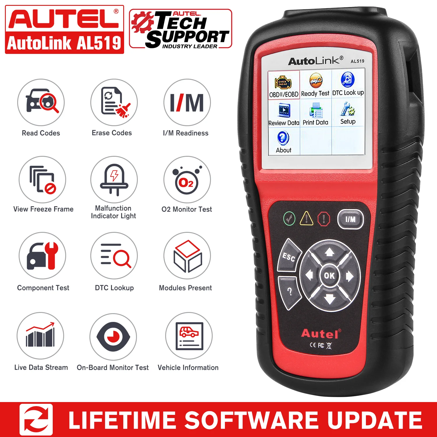 Autel MaxiLink AL519 OBD2 Code Reader Turn Off Check Engine Light, Clear Codes,  - £113.41 GBP