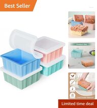 4-Pack Silicone Freezer Tray Set with Lids for Easy Meal Prep - 2-Cup Ca... - $33.61