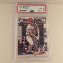 2019 Topps Bowman Los Angeles Angels Future HOF Mike Trout #1 PSA Gem Mi... - $66.45