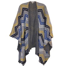 Talbots Womens Gray Chevron Wrap Poncho Shawl Cape, One Size - £39.22 GBP