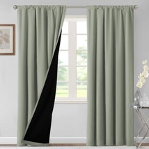 Hversailtex 100% Blackout Curtains For Bedroom Thermal Insulated, Light Sage - £35.14 GBP