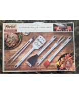 Parini 5 Piece Grill Tool Set - Tongs, Fork, Spatula, Basting &amp; Cleaning... - £14.12 GBP